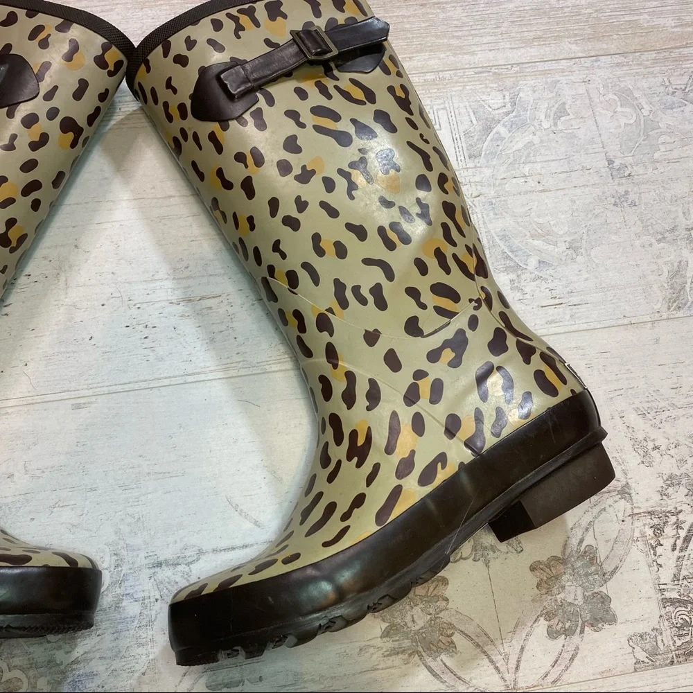 L.L. Bean Wellie Rain Boots in Cheetah Print